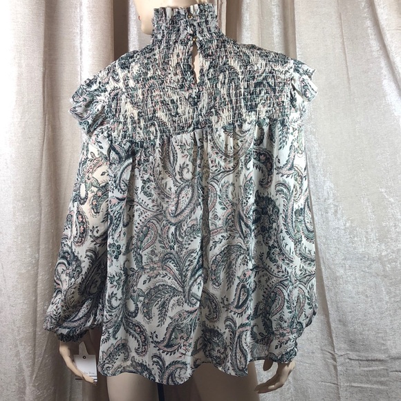 Ophelia Roe Ruffled Smock Top Medium New - Picture 2 of 7